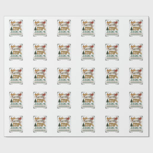 Dear Santa Stop Judging Me Christmas Reindeer Tree Wrapping Paper