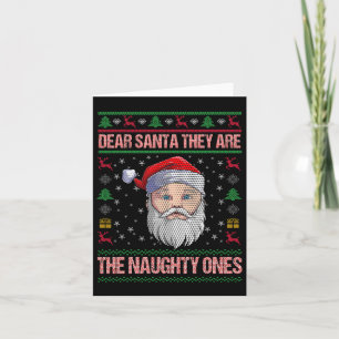 Dear Santa They Are The Naughty Ones Xmas Pyjamas Card