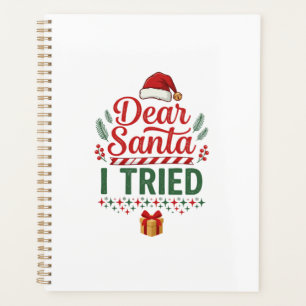 Dear Santa Tried Christmas Hat Present Box Planner