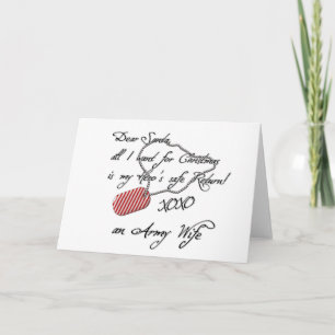 Dear Santa XOXO Army Wife Holiday Card