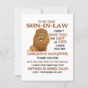 Dear Son-In-Law I Gave You My Gorgeous Daughter Invitation