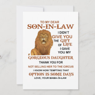 Dear Son-In-Law I Gave You My Gorgeous Daughter Save The Date