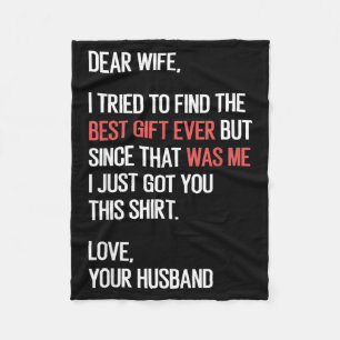 Dear Wife Quote Funny Sarcastic Humour Joke From Fleece Blanket