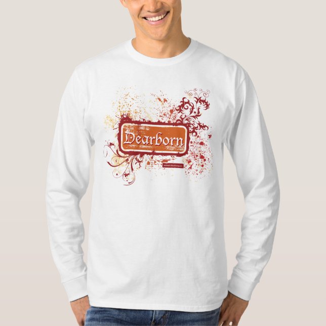 Dearborn Distressed Men's LS Tee (Front)