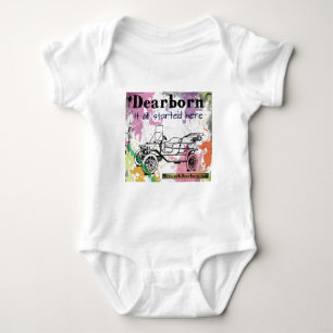 Dearborn - It All Started Here - apparel Baby Bodysuit