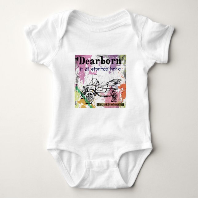 Dearborn - It All Started Here - apparel Baby Bodysuit (Front)