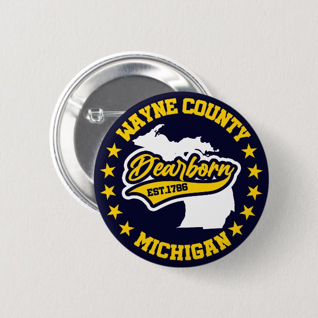 Dearborn,Michigan 2 Inch Round Button (Front & Back)