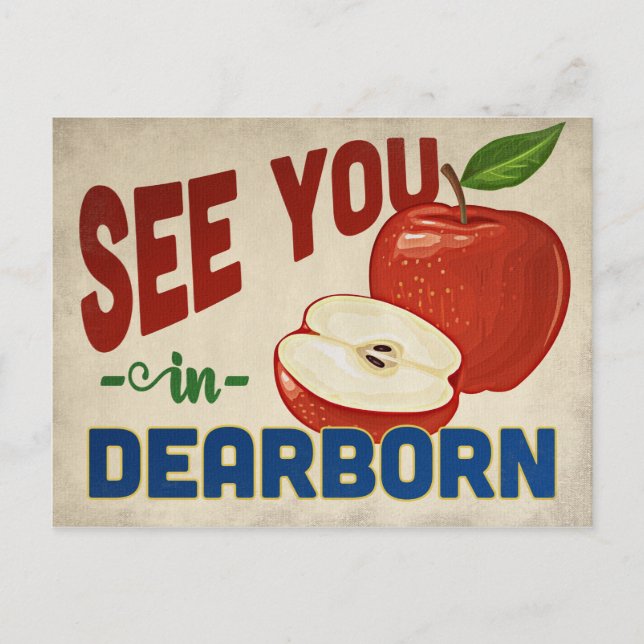Dearborn Michigan Apple - Vintage Travel Postcard (Front)