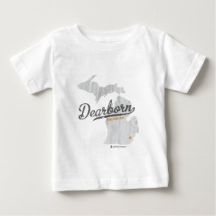 Dearborn Michigan Map Baby T-Shirt
