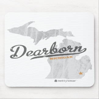 Dearborn Michigan Map Retro Mousepad
