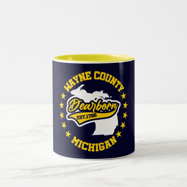 Dearborn,Michigan Two-Tone Coffee Mug (Center)