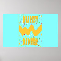 Dearest Dad Bear fun design med blue mustard colou