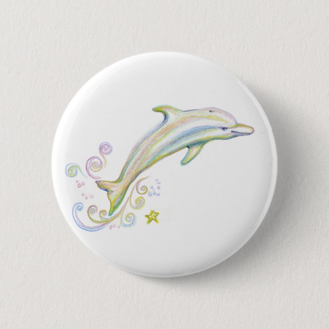 Dearest Dolphin 2 Inch Round Button (Front)