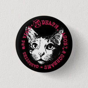 Death, Agony, & Screams Cassettes and Vinyl 1 Inch Round Button