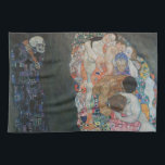 Death and Life by Gustav Klimt Vintage Art Nouveau Kitchen Towel<br><div class="desc">Death and Life (1908) by Gustav Klimt is a vintage Victorian Era Symbolism fine art painting featuring two separate parts, Life and Death. On the left death is depicted by a classic grim reaper with a grinning skull, covered in a dark robe adorned with a religious cross. On the right...</div>