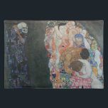 Death and Life by Gustav Klimt Vintage Art Nouveau Placemat<br><div class="desc">Death and Life (1908) by Gustav Klimt is a vintage Victorian Era Symbolism fine art painting featuring two separate parts, Life and Death. On the left death is depicted by a classic grim reaper with a grinning skull, covered in a dark robe adorned with a religious cross. On the right...</div>