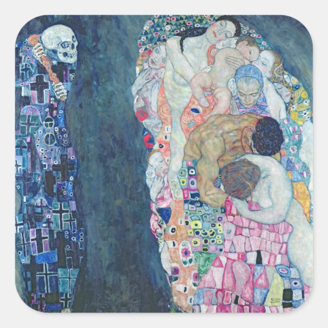Death and Life, c.1911 (oil on canvas) Square Sticker (Front)