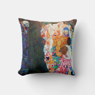 Death and Life, Gustav Klimt Throw Pillow