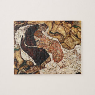 Death And The Maiden by Egon Schiele Jigsaw Puzzle