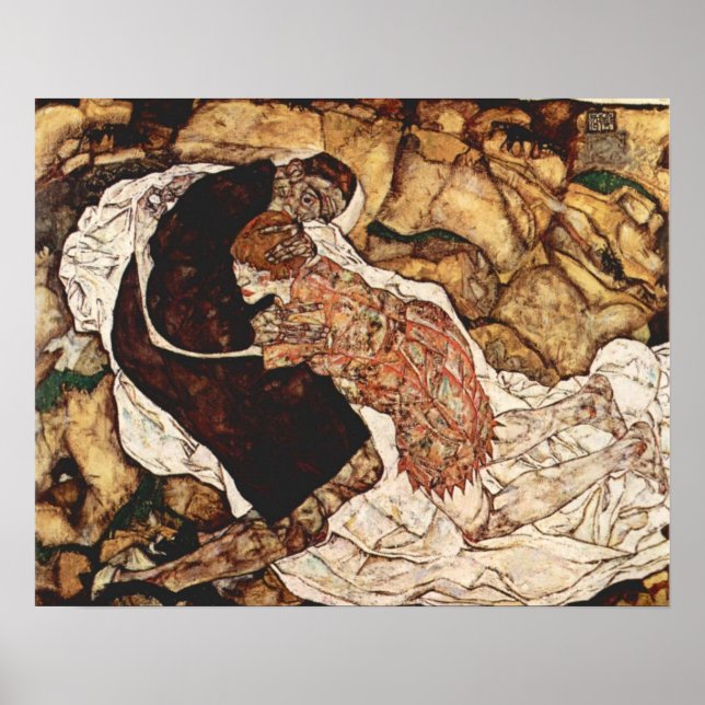 Death And The Maiden by Egon Schiele Poster (Front)