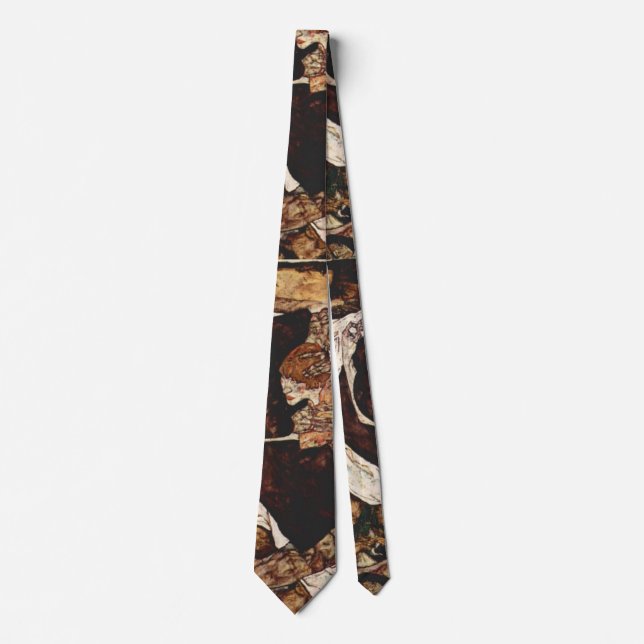 Death And The Maiden by Egon Schiele Tie (Front)