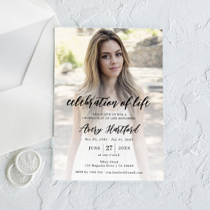 Death Anniversary Celebration of Life Photo Memory Invitation