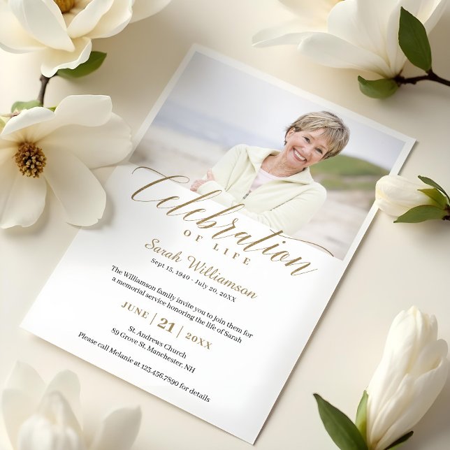 Death Anniversary Celebration of Life Photo Memory Invitation (Death Anniversary Celebration of Life Photo Memory Invitation)