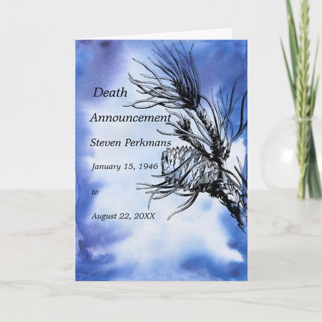 Death Announcement for Male in Blue (Front)