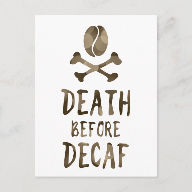 death before decaf postcard (Front)