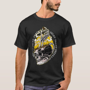 Death Before Decaf Skeleton Coffee Cup Skull Coffe T-Shirt