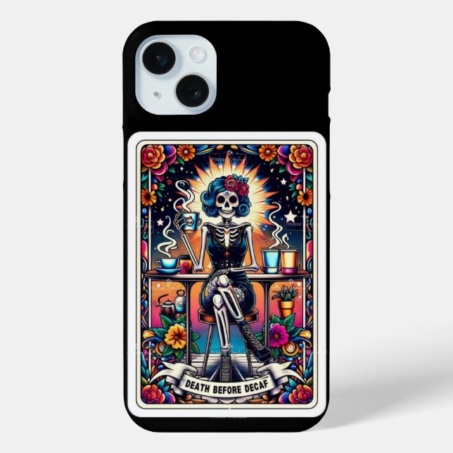 Death Before Decaf Tarot Card Collection Case-Mate iPhone Case (Back)