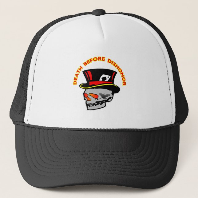Death Before Dishonour Skull & Tophat Trucker Hat (Front)