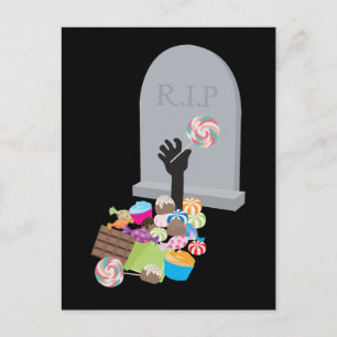 Death by Candy Halloween Design Postcard