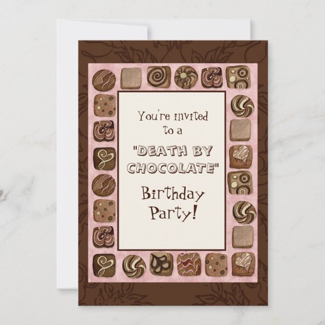 Death by Chocolate Birthday Party Invitation (Front)