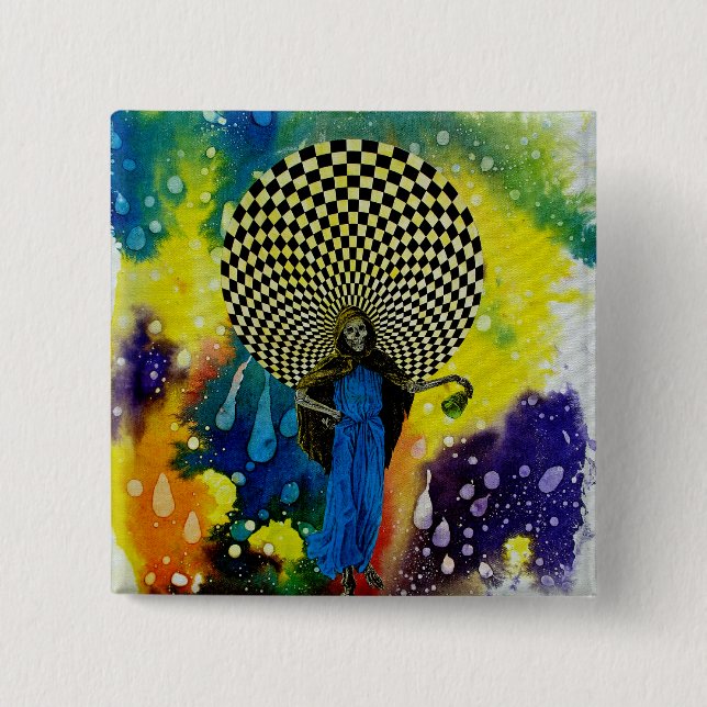 Death by Michael Moffa 2 Inch Square Button (Front)