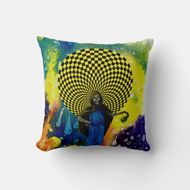 Death by Michael Moffa Throw Pillow (Front)