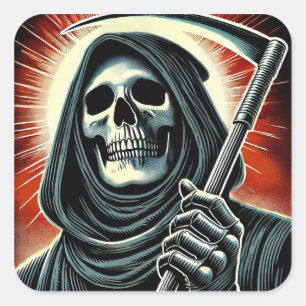 death character illustration square sticker