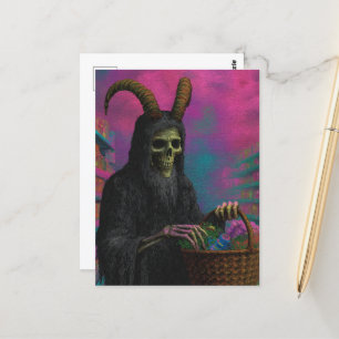 Death Doing His Grocery Shopping Postcard