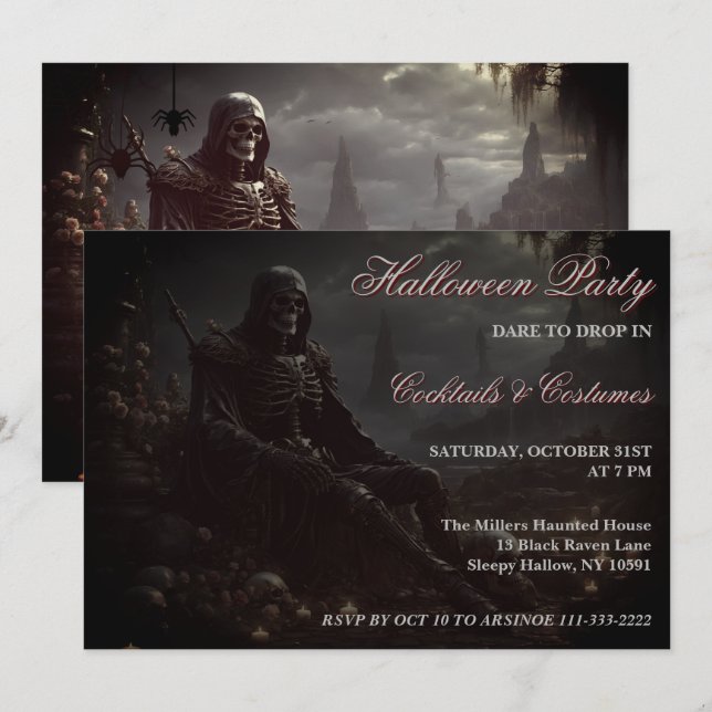 Death Follows You Halloween Party Invitation (Front/Back)