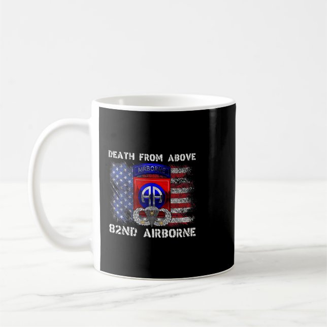 Death From Above 82nd Airborne Division Paratroope Coffee Mug (Left)