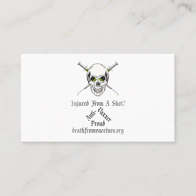 Death From Vaccines Standard Business Card (Front)