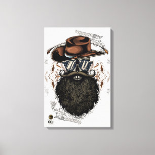 Death head hipster skulls western cowboy canvas print