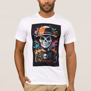 💀 Death Head with Colorful Hat💀 T-Shirt