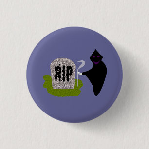 Death in the Cemetery Halloween Button