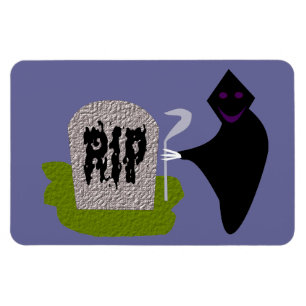Death in the Cemetery Halloween Magnet