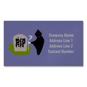 Death in the Cemetery Halloween Magnetic Magnetic Business Card