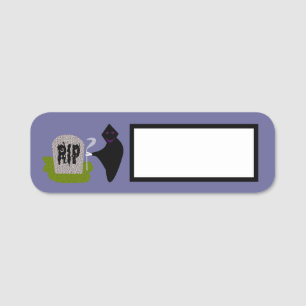 Death in the Cemetery Halloween Name Tag
