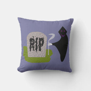 Death in the Cemetery Halloween Outdoor Pillow