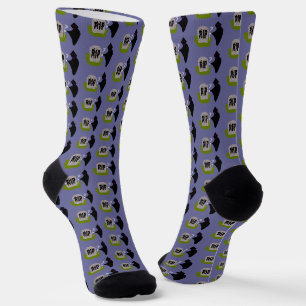 Death in the Cemetery Halloween Patterned Socks