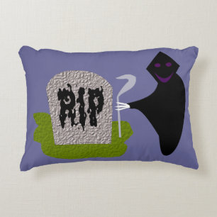 Death in the Cemetery Halloween Pillow